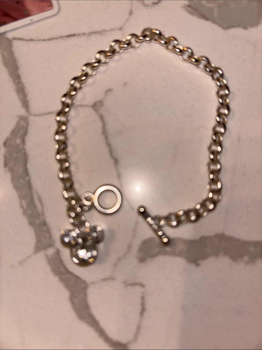 Disney charm  Bracelet with Crystal Charm (kids) (small wrist)